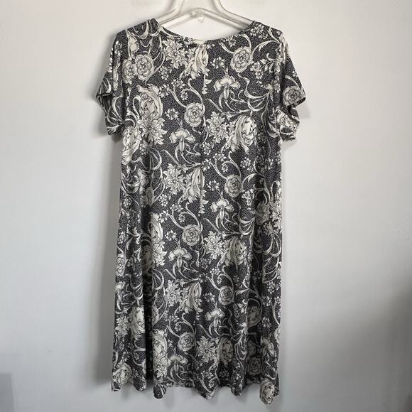 Joie Knit Dress 1X Plus Stretch Shift Short Sleeve Scoop Neck Casual Lounge Gray - Picture 9 of 9
